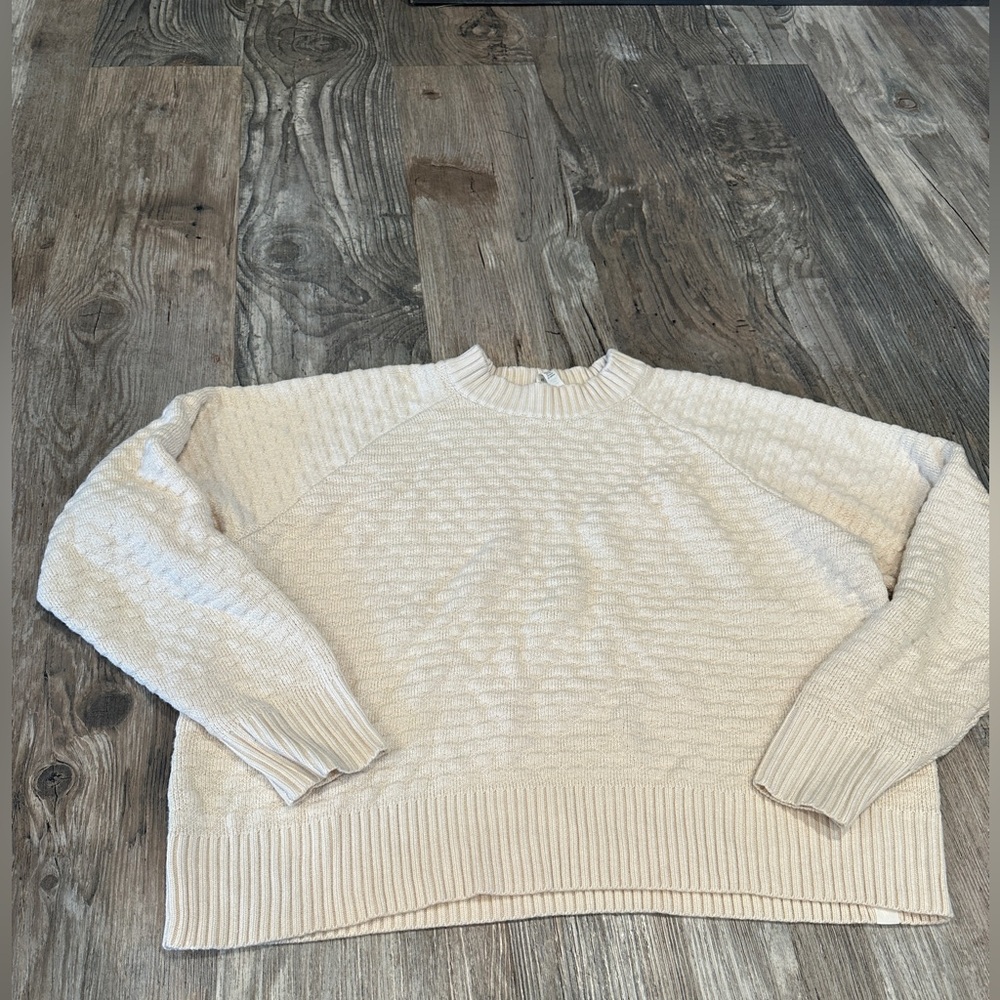 New Without tags Lululemon Texture Play Crew Sweater White Opal M/L - Picture 6 of 11